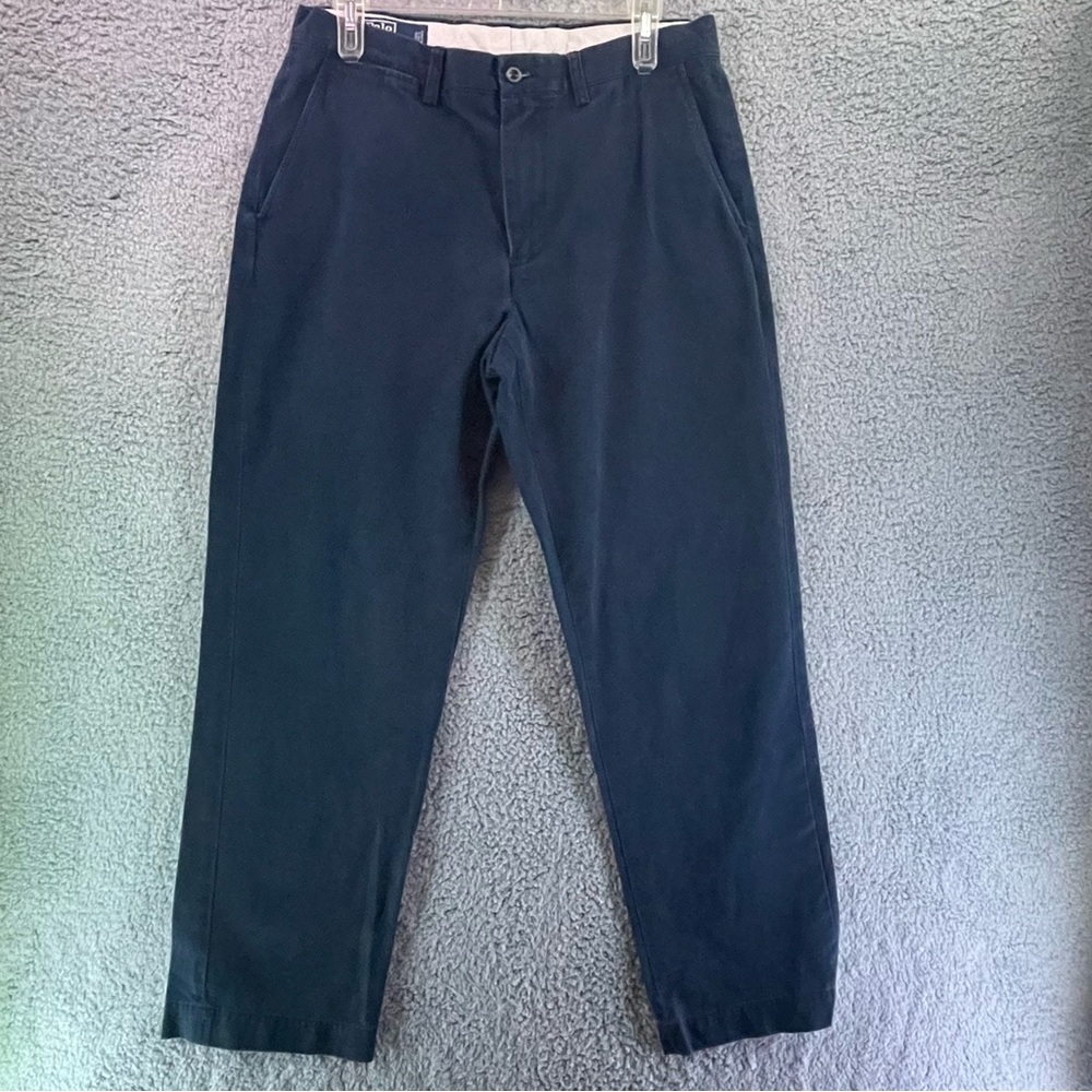 Polo Ralph Lauren Men 33 x 32 Classic Chino Pants Cotton Preston Navy Blue